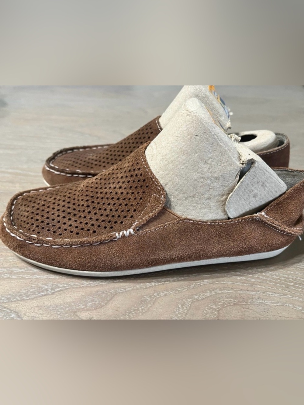OluKai Nohea Perf Slip On Loafers BLUE & BROWN size 7 LOT - Picture 10 of 14